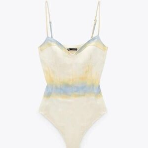 Zara White / Yellow / Blue Bodysuit